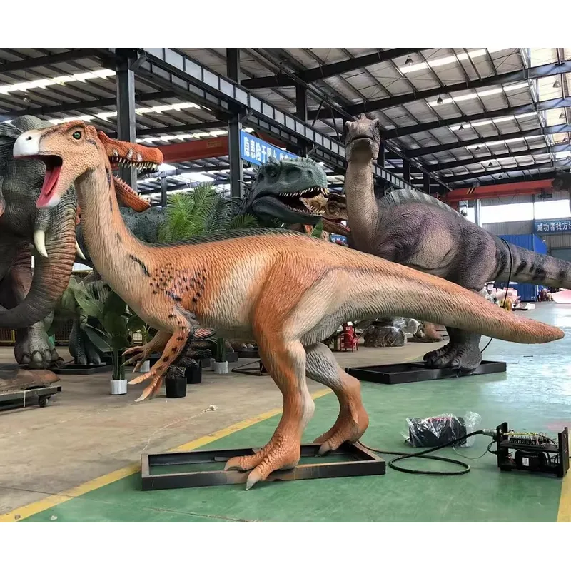 Outdoor Adventure Educator - Statue de dinosaure animé en fibre