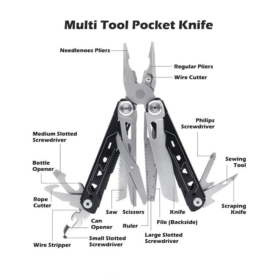 MuqiNush 28 en 1 Outil multifo - Camp Knife Multi avis et prix