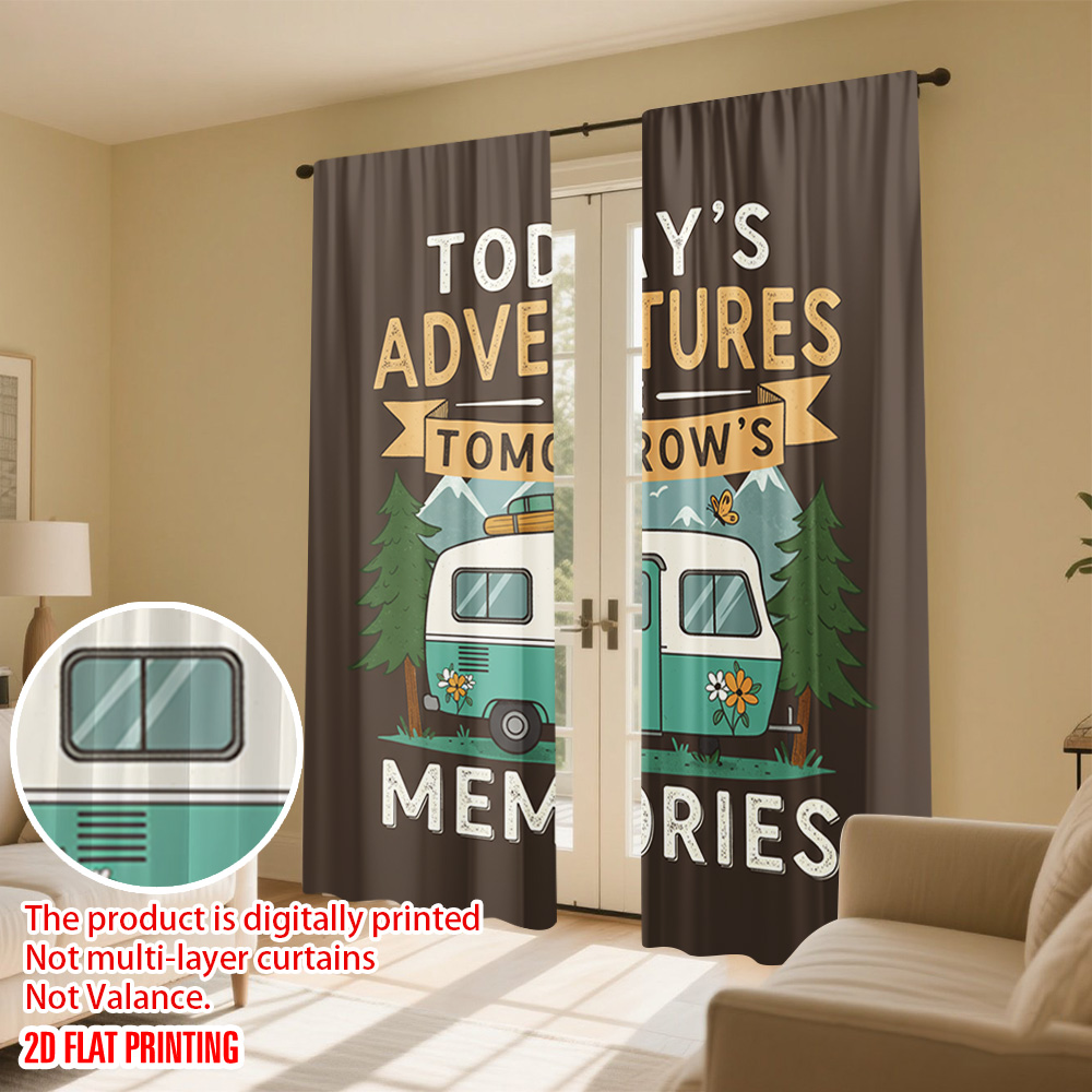 Rideau imprimé plat 2D, 2 pièc - Outdoor Adventure Youtube avis et prix